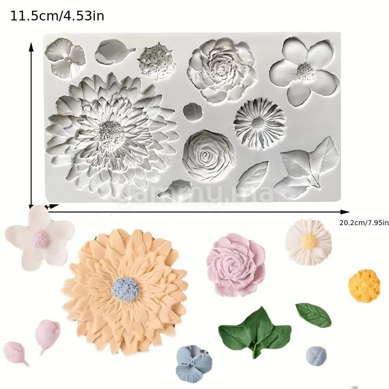 Moule Silicone 10 Fleurs pate a sucre