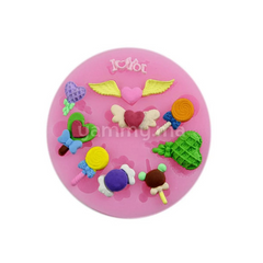 Moule Silicone pour pate a sucre coeur sucette I Love You