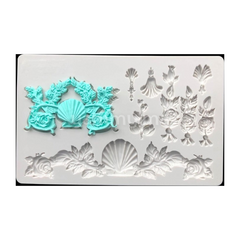 Moule Silicone 8 Fleurs et Coquillages