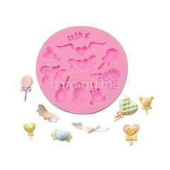 Moule Silicone pour pate a sucre coeur sucette I Love You