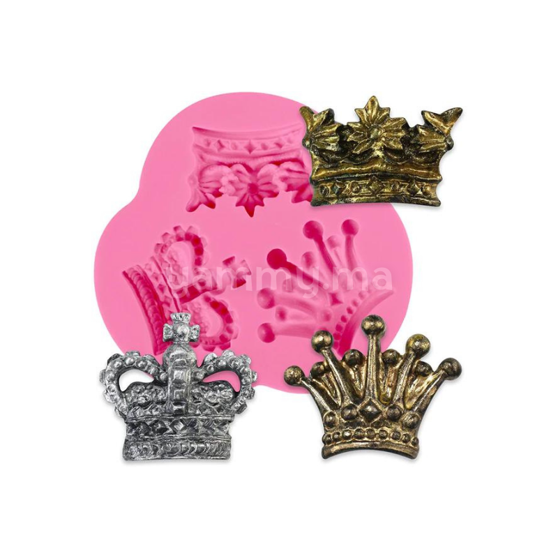 Moule Silicone 3 Couronnes pate a sucre