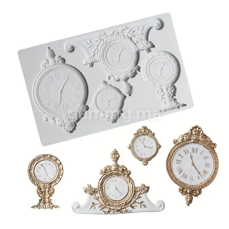 Moule Silicone en forme d'Horloge de Table Rétro