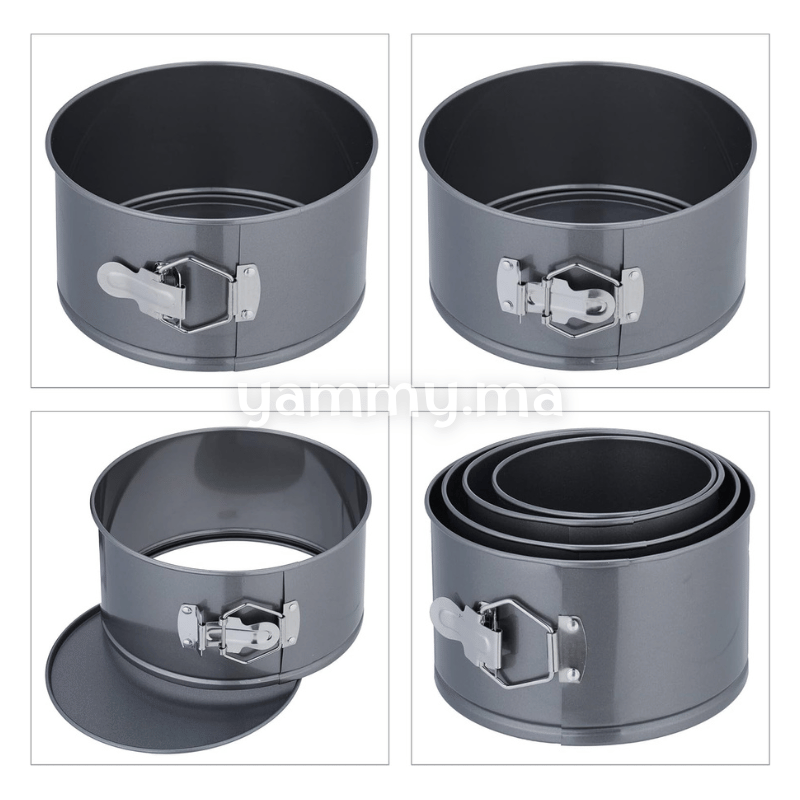 Ens. de 4 Moules à Charnière Rond 12/14/16/18*H 10.5 cm Ens. de 4 Moules à Charnière Rond 12/14/16/18*H 10.5 cm