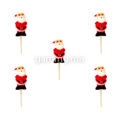 Décor Gâteau Père Noel sur Tige 5 PCs