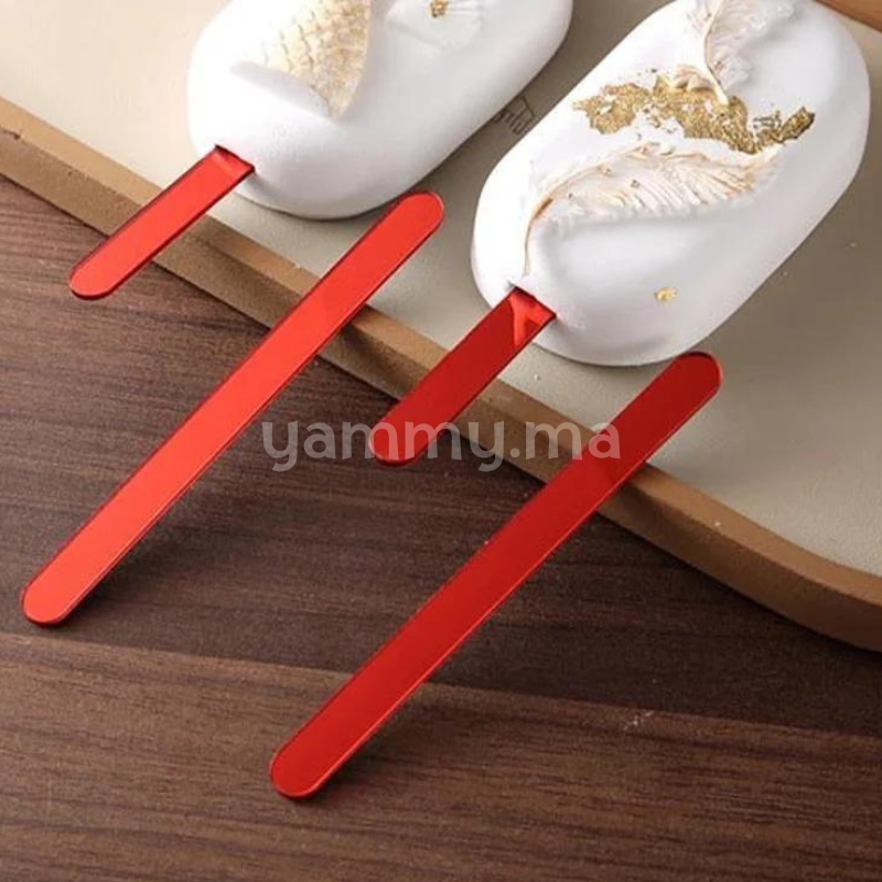 10 Bâtonnets de Glace en acrylique Réutilisables Rouge 11.5 cm 10 Bâtonnets de Glace en acrylique Réutilisables Rouge 11.5 cm