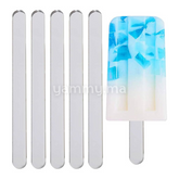 10 Bâtonnets de Glace en acrylique Réutilisables Argent 11.5 cm