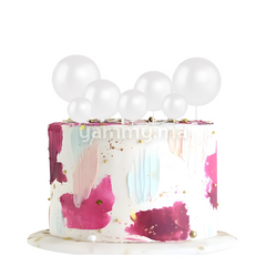 SET. 20 Décorations de Gâteau en Forme de Boules Blanc