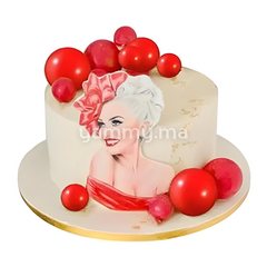 SET. 20 Décorations de Gâteau en Forme de Boules Rouge