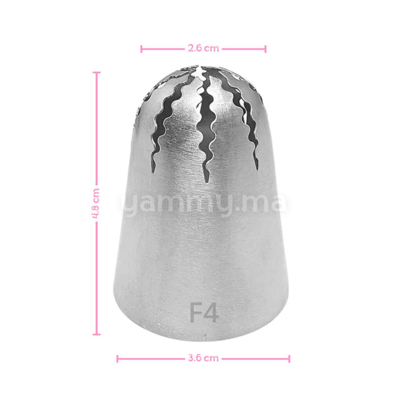 Douille Pâtisserie Inox Fleur Decoré 8 dents Ø 26 mm N° F4