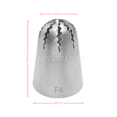 Douille Pâtisserie Inox Fleur Decoré 8 dents Ø 26 mm N° F4