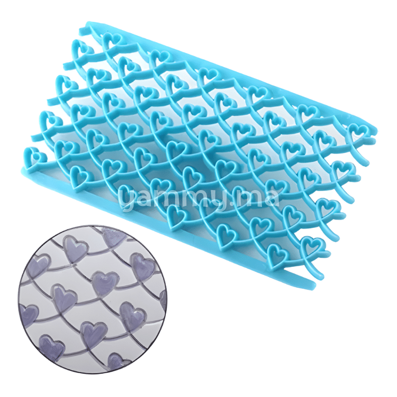 Embosseur Pâte à Sucre Pour Effet Matelassé Coeurs