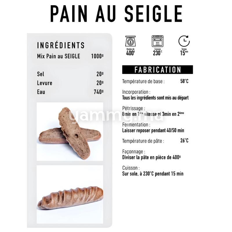 Pain de Seigle Noir 1 kg repack - Grands Moulins de Paris