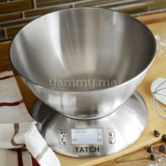 Balance de Cuisine Electronique avec Bol en Inox 5Kg - Tatch