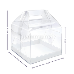 Boîte d'Emballage pour Mini Gateau Transparent 15 x 15 x H 12 cm