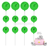 SET. 12 Décorations de Gâteau en Forme de Boules Disco Vert