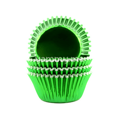 SET. 100 Caissettes à Cupcakes Muffins en Papier Métallique Vert