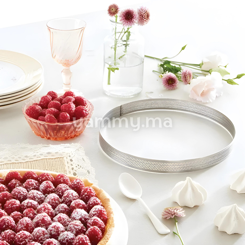 Cercle à Tarte Perforé Inox 18cm x h 2cm