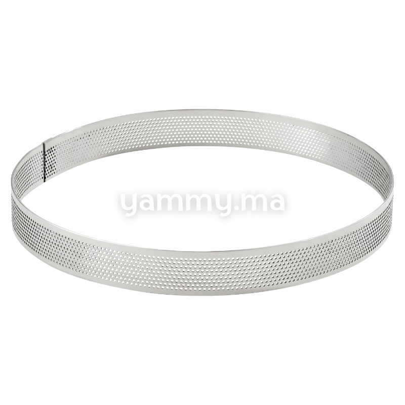 Cercle à Tarte Perforé Inox 24.5cm x h 2cm
