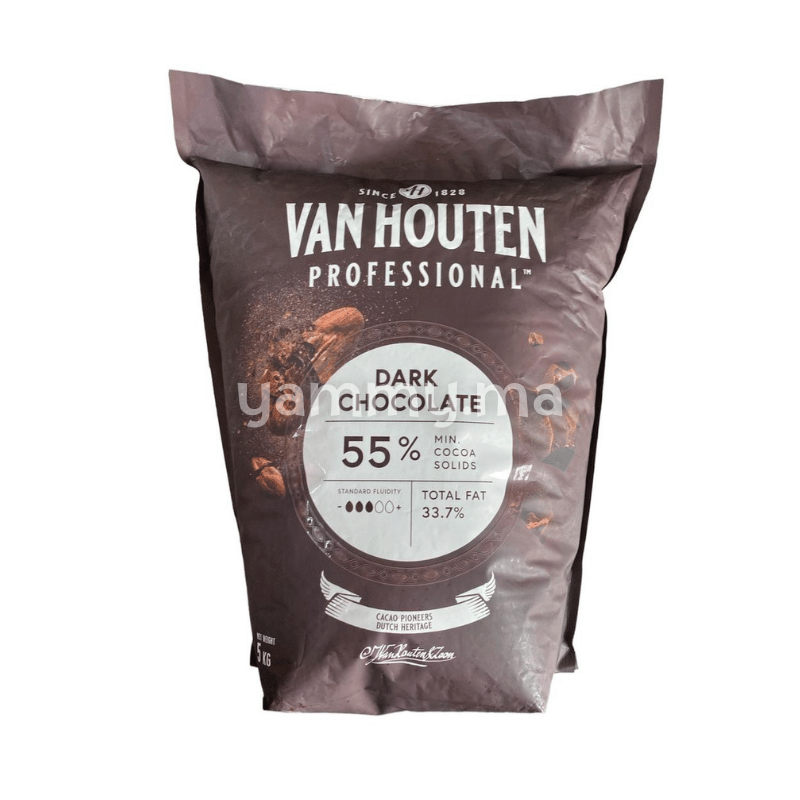 Chocolat de Couverture Noir 55% 5Kg - Van Houten