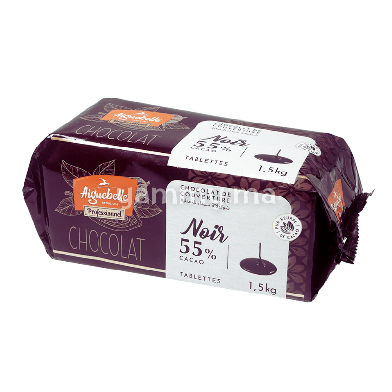 Chocolat de Couverture Noir 55% Tblettes 1.5kg - Aiguebelle