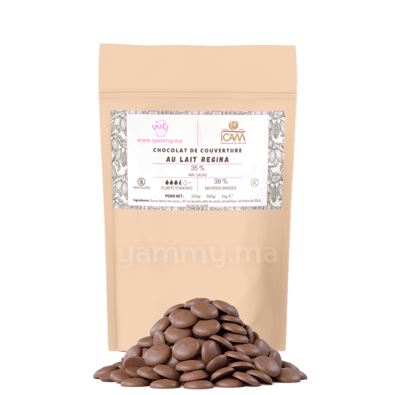 Chocolat de Couverture au Lait REGINA 35% 500gr (Repack) - ICAM