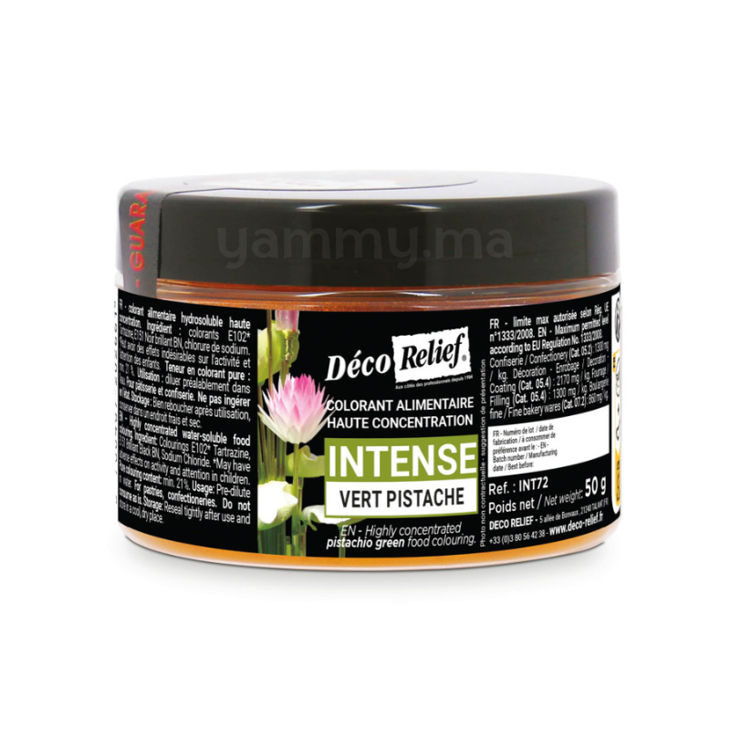 Colorant Hydrosoluble Vert Pistache Intense en Poudre 50 gr - Déco Relief