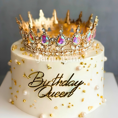 Couronne de Gâteau d'Anniversaire en Métal Dorée Ø 12 cm