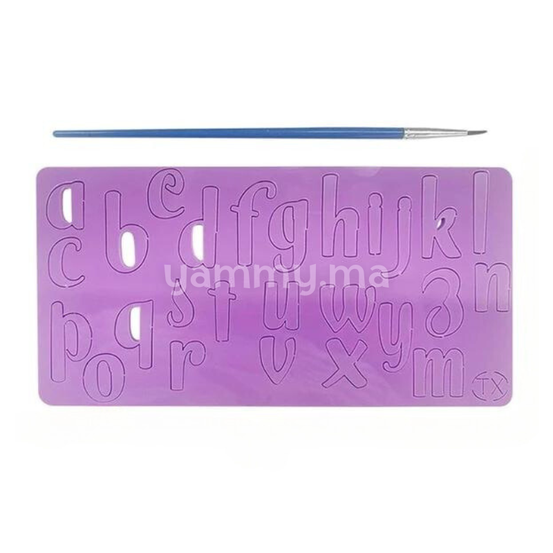 Embosseur pour Pâte à Sucre Alphabet avec Pinceau