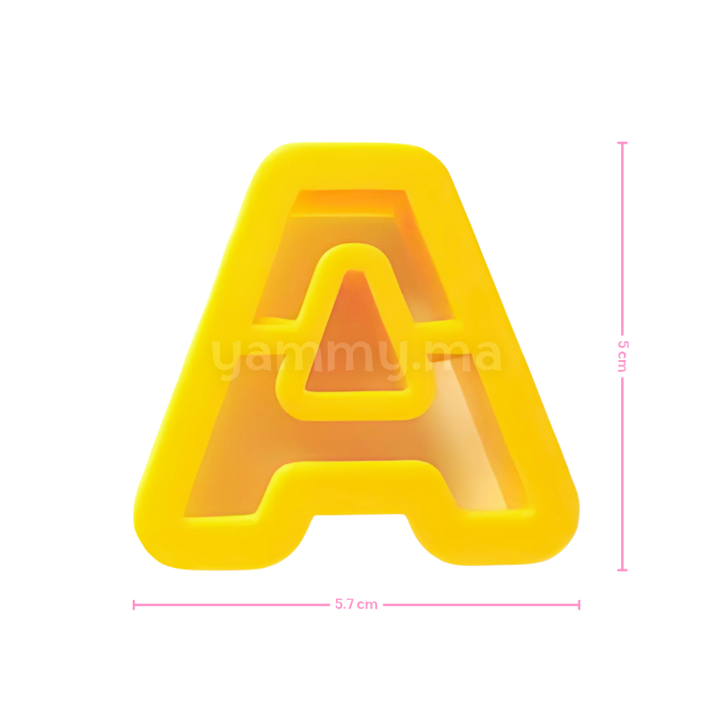 SET. 26 Emporte-pièces Alphabet 5 cm Jaune SET. 26 Emporte-pièces Alphabet 5 cm Jaune