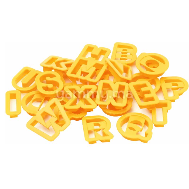 SET. 26 Emporte-pièces Alphabet 5 cm Jaune SET. 26 Emporte-pièces Alphabet 5 cm Jaune