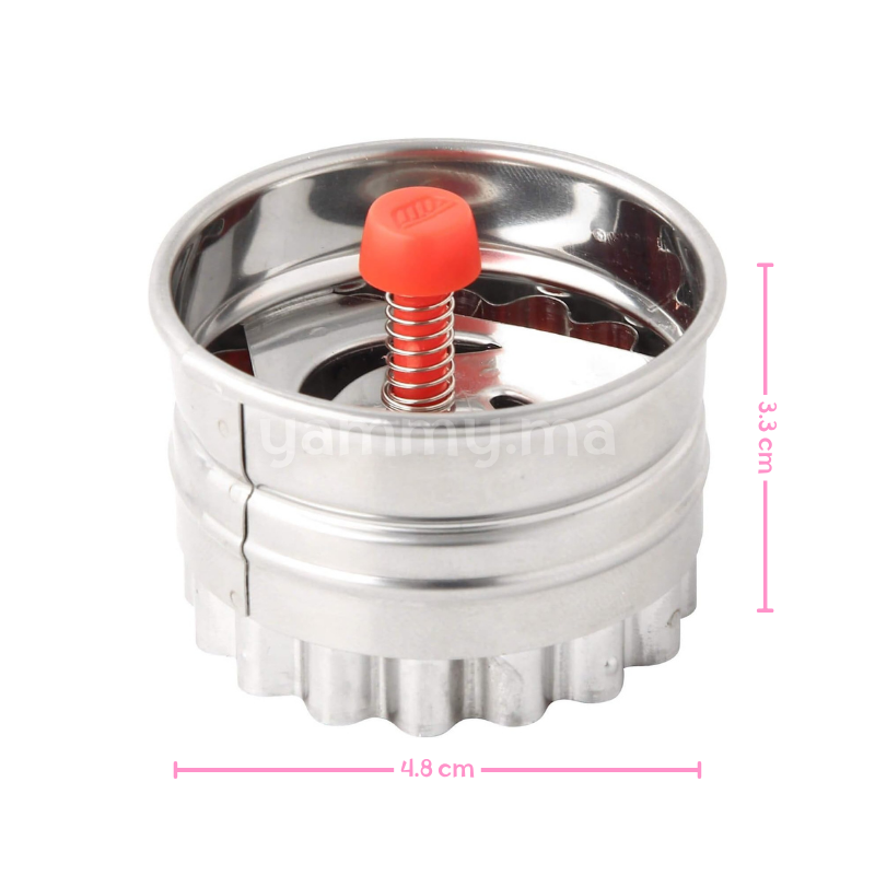 Emporte-pièce avec Poussoir Rond Fleur en Inox Ø 4,8 cm Emporte-pièce avec Poussoir Rond Fleur en Inox Ø 4,8 cm
