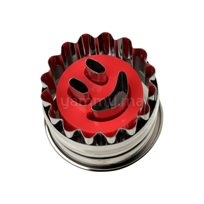 Emporte-pièce avec Poussoir Rond Smiley Face en Inox Emporte-pièce avec Poussoir Rond Smiley Face en Inox