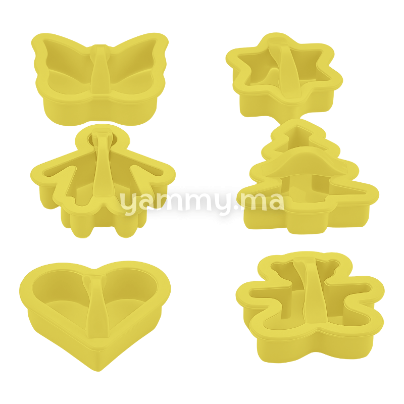 SET. 6 Emporte-pièces Papillon Etoile Sapin Coeur Homme SET. 6 Emporte-pièces Papillon Etoile Sapin Coeur Homme