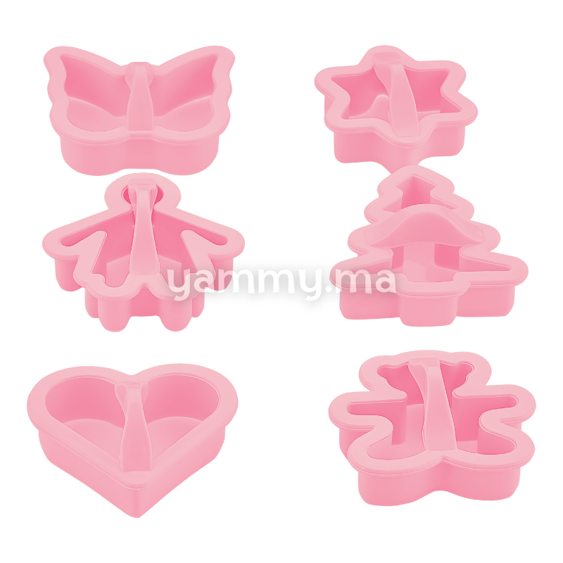 SET. 6 Emporte-pièces Papillon Etoile Sapin Coeur Homme SET. 6 Emporte-pièces Papillon Etoile Sapin Coeur Homme