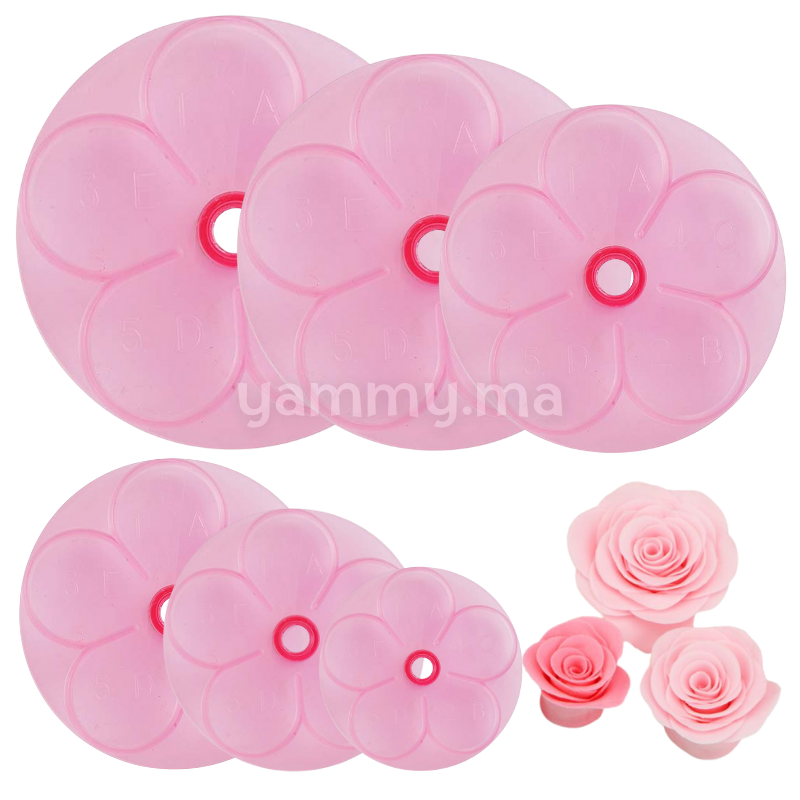 SET. 6 Emport-pièces Rose