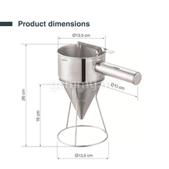 Entonnoir à Piston en Inox avec Support - Lacor 67151