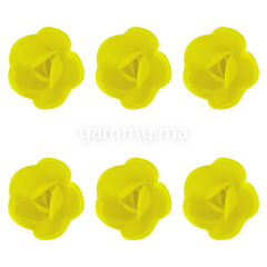 Fleurs de Rose Jaunes x6 et Feuilles Vertes x12 en Azyme - Florensuc