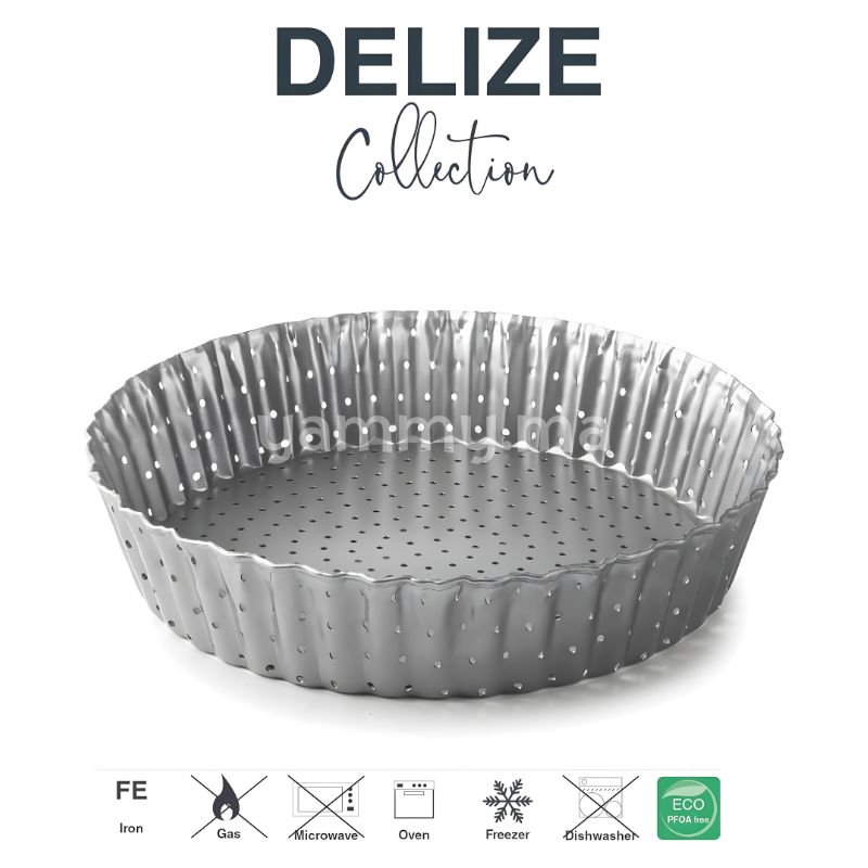 Moule à Tarte Perforé Haut 20cm Delize - Lacor 68787 Moule à Tarte Perforé Haut 20cm Delize - Lacor 68787