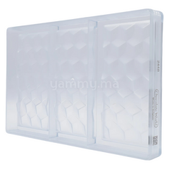 Moule Chocolat en Polycarbonate Tablette Facette 80 gr (x3) "CW2448" - Chocolate World
