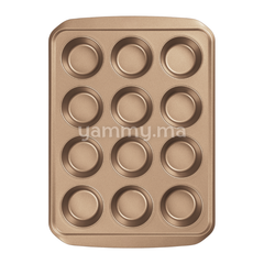 Moule à 12 Muffins / Cupcake Ø 7 x H 3.3 cm Doré
