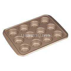 Moule à 12 Muffins / Cupcake Ø 7 x H 3.3 cm Doré