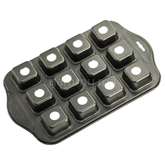 Moule à 12 Muffins Carrés avec Fond Amovible – Antiadhésif