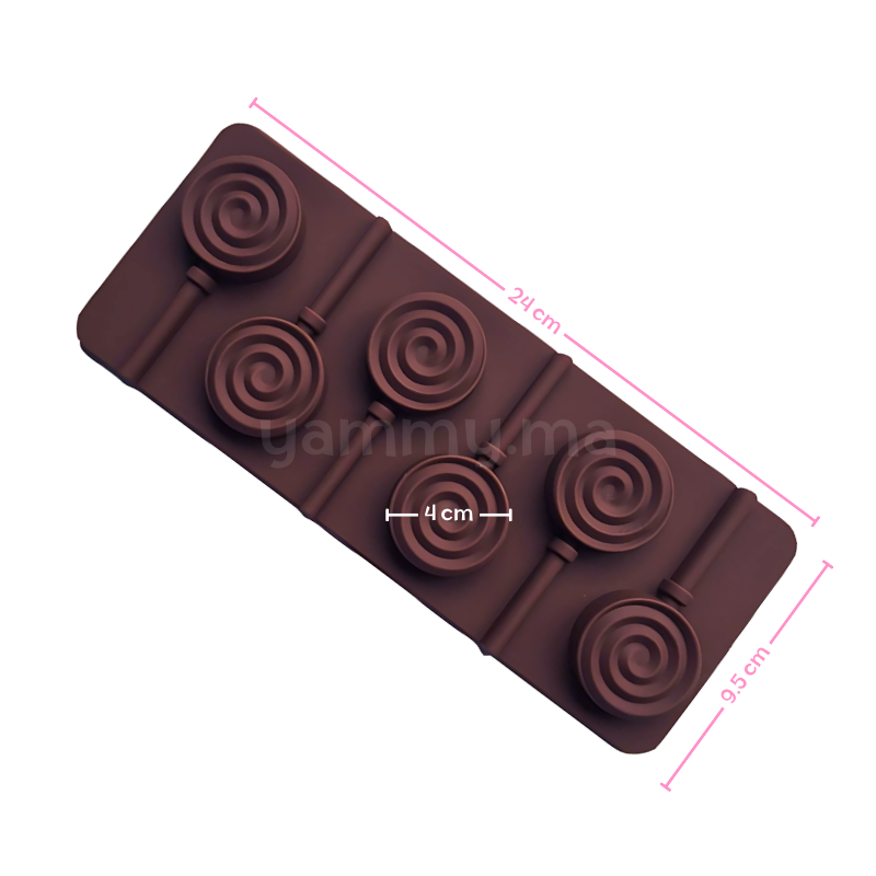 Moule Silicone 6 Sucettes Tourbillon Moule Silicone 6 Sucettes Tourbillon