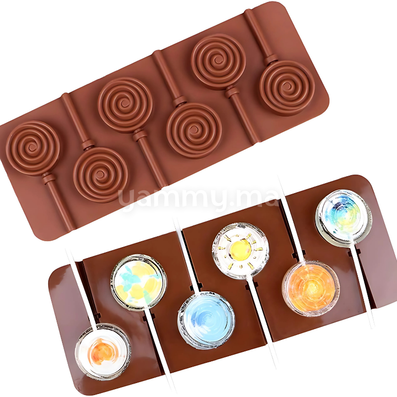 Moule Silicone 6 Sucettes Tourbillon Moule Silicone 6 Sucettes Tourbillon