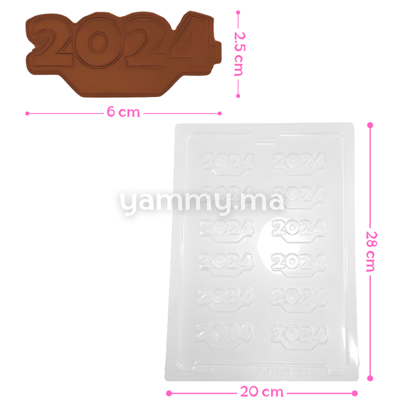 Moule Transparent à Chocolat "2024" - Zealous Moule Transparent à Chocolat "2024" - Zealous