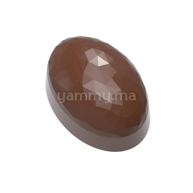 Moule Chocolat en Polycarbonate Ovale Facette "CW12064" - Chocolate World