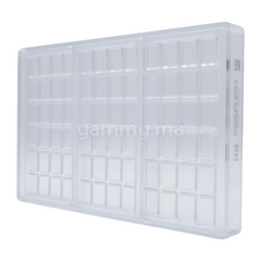 Moule à Chocolat en Polycarbonate Tablette 4x6 Rectangle "CW2438" 70gr - Chocolate World
