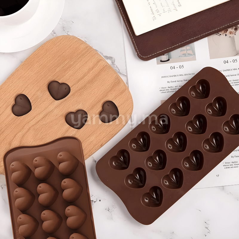 Moule Silicone à Chocolat 15 Coeurs Bombé Moule Silicone à Chocolat 15 Coeurs Bombé
