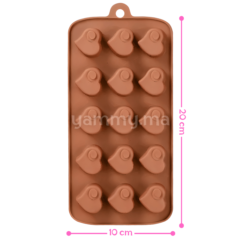 Moule Silicone à Chocolat 15 Coeurs Moule Silicone à Chocolat 15 Coeurs