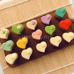 Moule Silicone à Chocolat 15 Coeurs